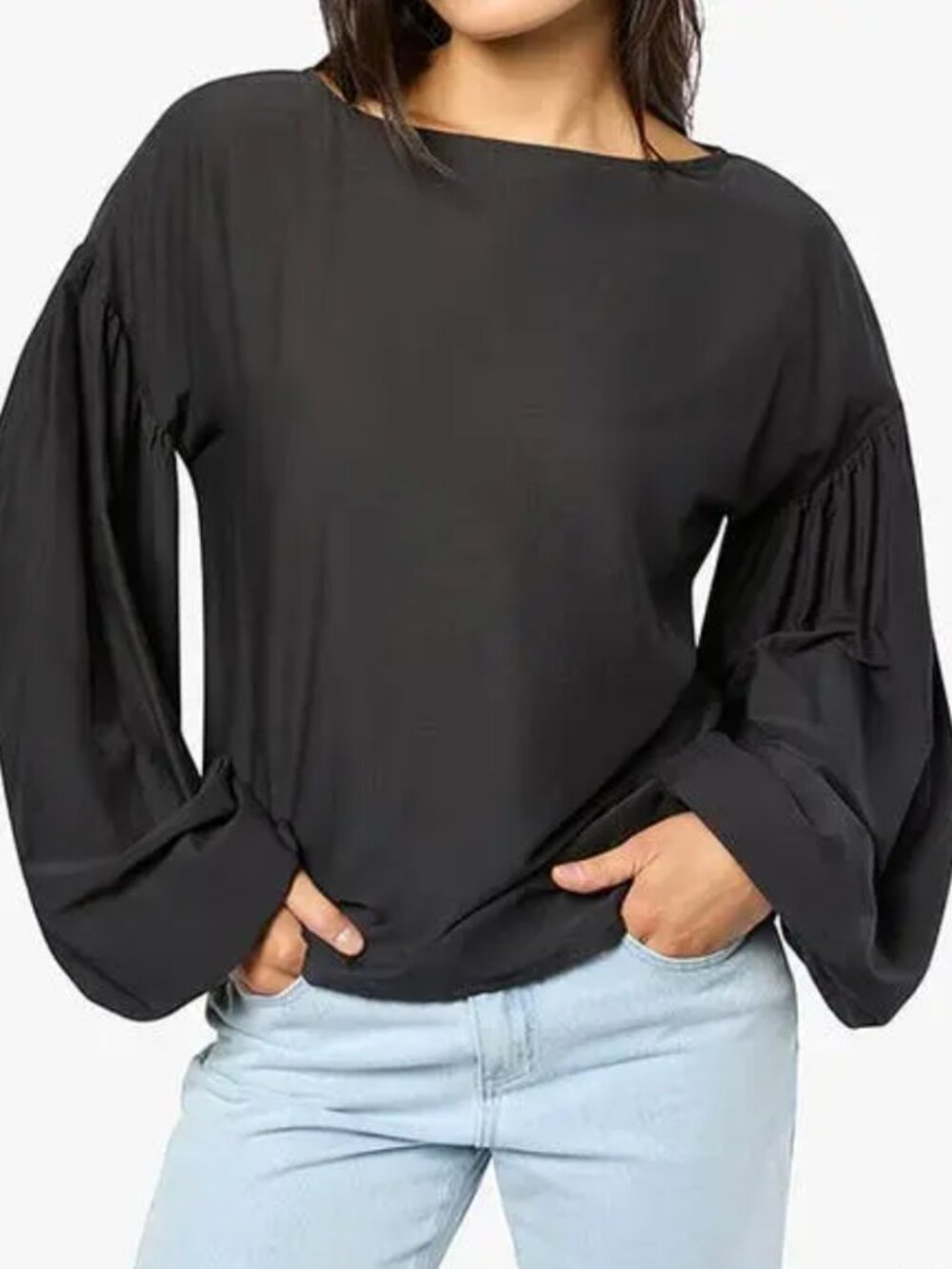 NWT WeWoreWhat Billow Sleeve Boatneck Top / XS
